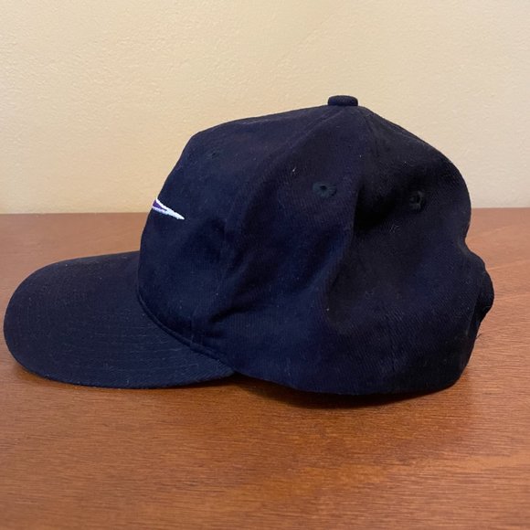 Nike Snapback Hat Rare Vintage 90s Big Swish Logo Black Purple - Picture 5 of 7